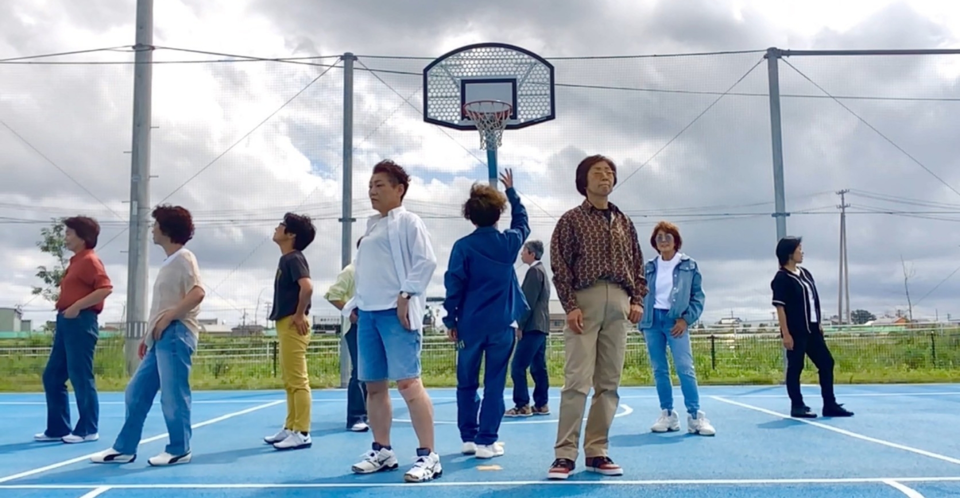 Students on basketball court